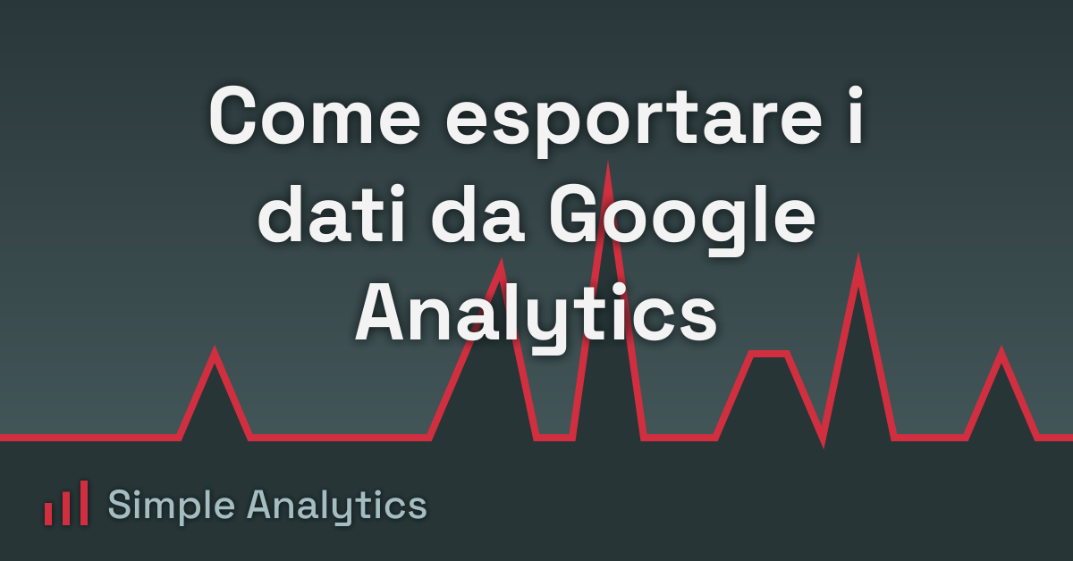 Come esportare i dati da Google Analytics