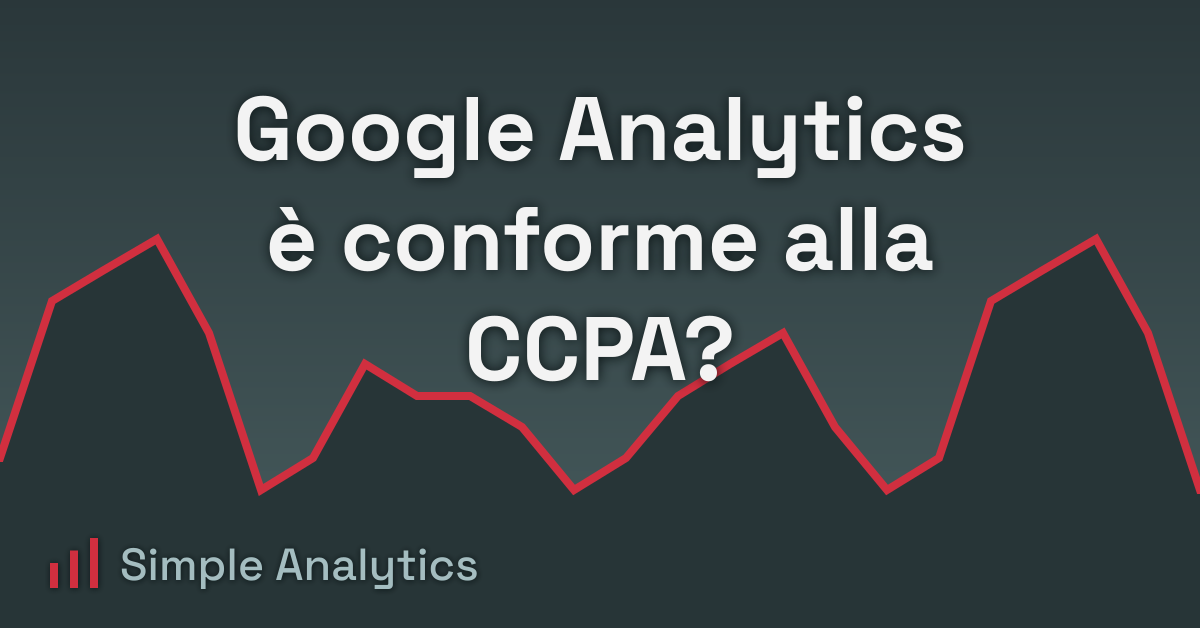 Google Analytics è conforme alla CCPA?