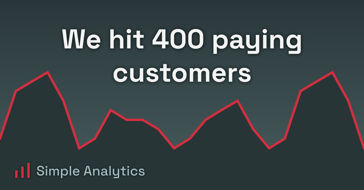 We hit 400 paying customers