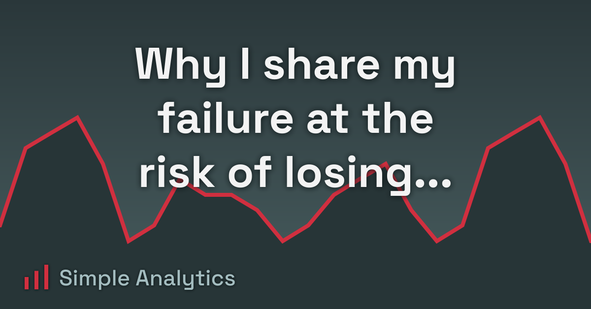 Why I share my failure at the risk of losing customers